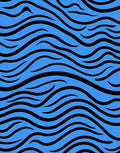 Bold Blue Wave Pattern Rug