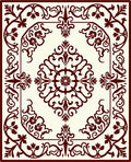 Maroon Floral Inlay Pattern Rug