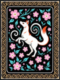 Whimsical Fox Floral Garden Design Rug