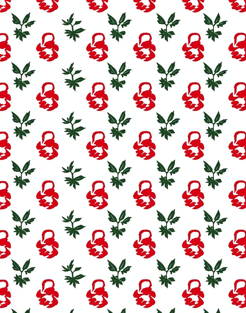 Red Blooming Branch Collage Rug