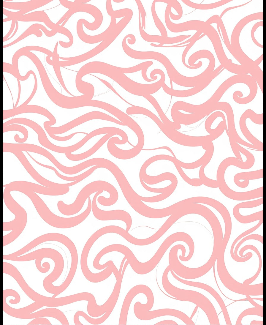 Pink Swirling Organic Modern Pattern Rug