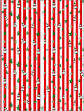 Red White Striped Snowman Garland Rug