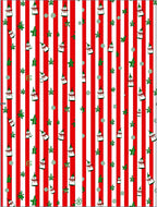 Red White Striped Snowman Garland Rug