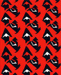 Bold Red Black Geometric Abstract Rug