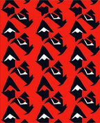 Bold Red Black Geometric Abstract Rug