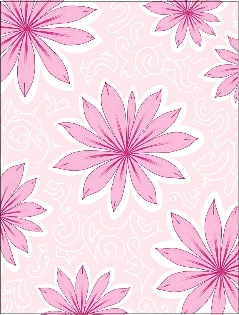 Pink Petal Floral Swirls Rug