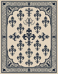 Elegant Fleur-de-lis Patterned Rug