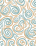 Teal Gold Abstract Swirls Rug