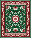 Intricate Floral Border And Centerpiece Design Rug
