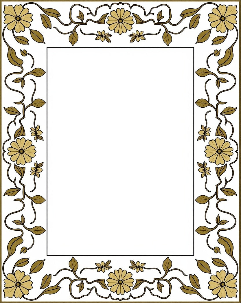 Vintage Floral Vine With Blossoms Rug