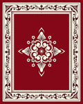 Rich Burgundy Central Medallion Filigree Design Rug