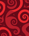 Deep Red Swirls Abstract Design Rug