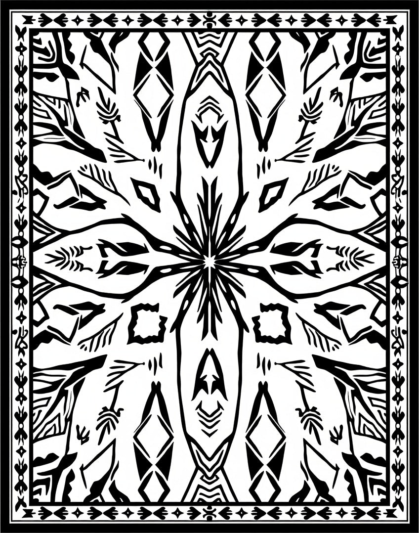 Bold Abstract Geometric Symmetry Rug