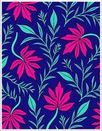 Bold Floral Leaf Pattern Design Rug