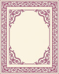 Ornate Scrollwork Border Design Rug