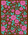 Vibrant Pink Floral Pattern Rug