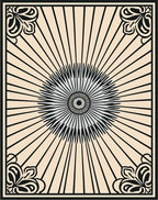 Sunburst Bloom Art Nouveau Design Rug