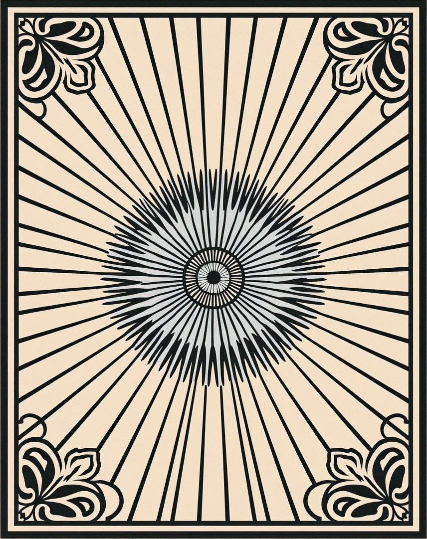 Sunburst Bloom Art Nouveau Design Rug