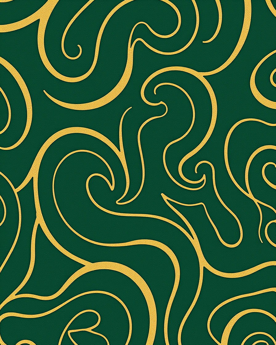Elegant Gold Swirl Pattern Rug