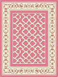 Pink Lattice Scrollwork Decorative Rug