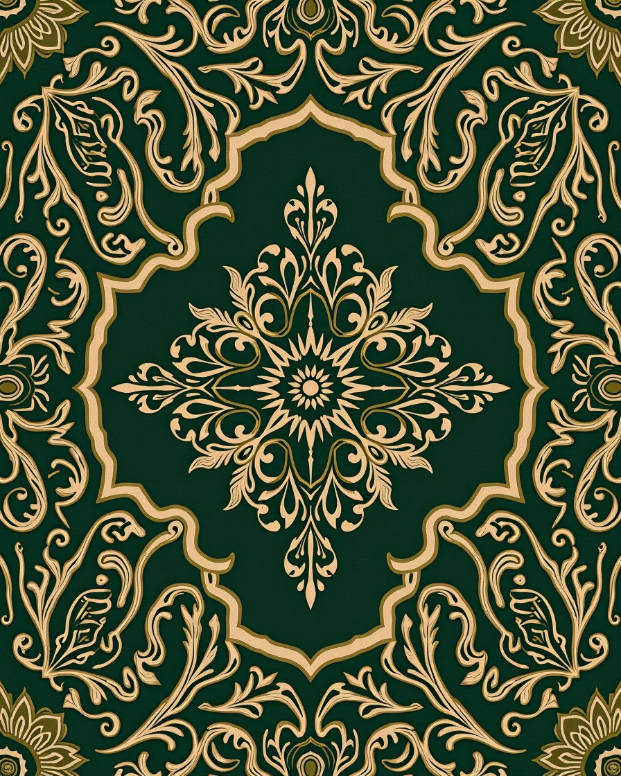 Intricate Floral Scrollwork Pattern Rug