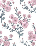 Pink Petal Branch Pattern Rug
