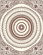 Circular Intricate Paisley Pattern Rug