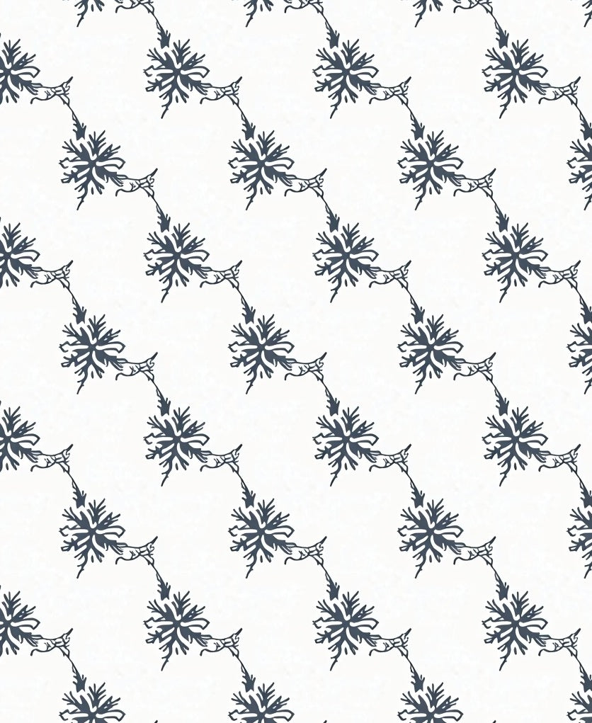 Dark Blue Snowflake Garland Repeat Rug