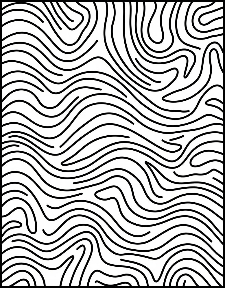 Abstract Contour Organic Lines Rug