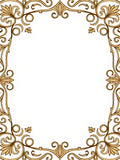 Ornate Golden Scroll Floral Border Rug