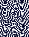 Bold Navy White Sinuous Wave Rug