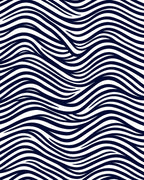 Bold Navy White Sinuous Wave Rug