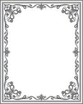 Art Nouveau Floral Black Scroll Border Rug
