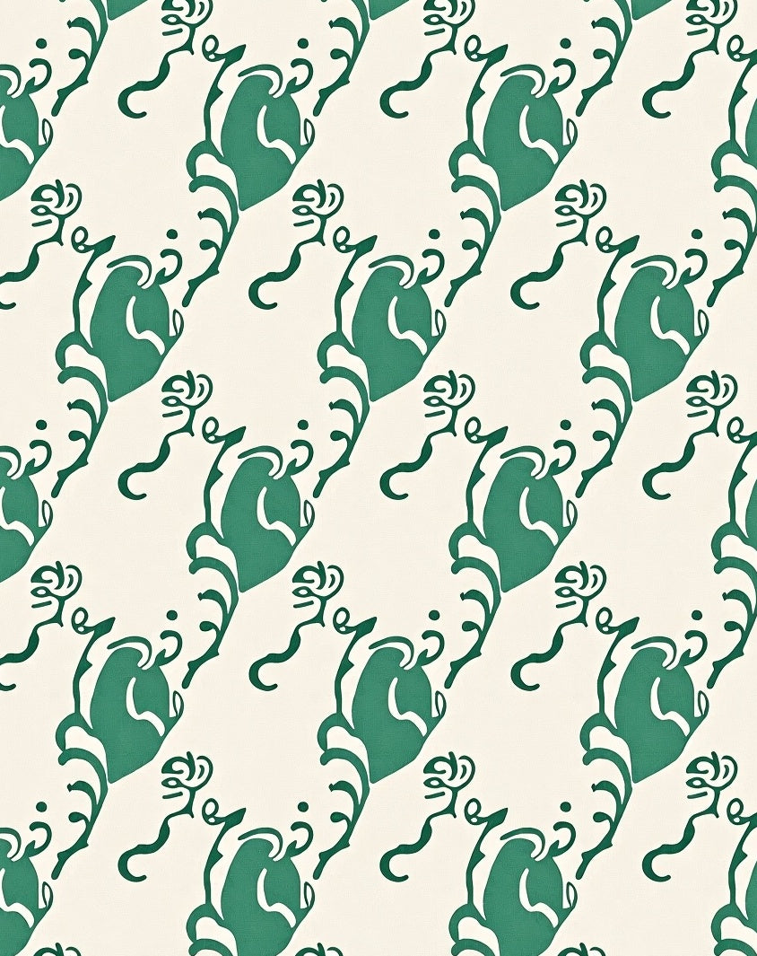 Elegant Verdant Floral Damask Rug