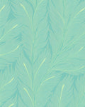 Aqua Feather Pattern Graphic Rug