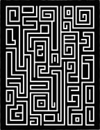 Bold Black White Maze Pattern Rug