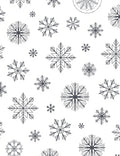 Winter Snowflakes Black White Rug