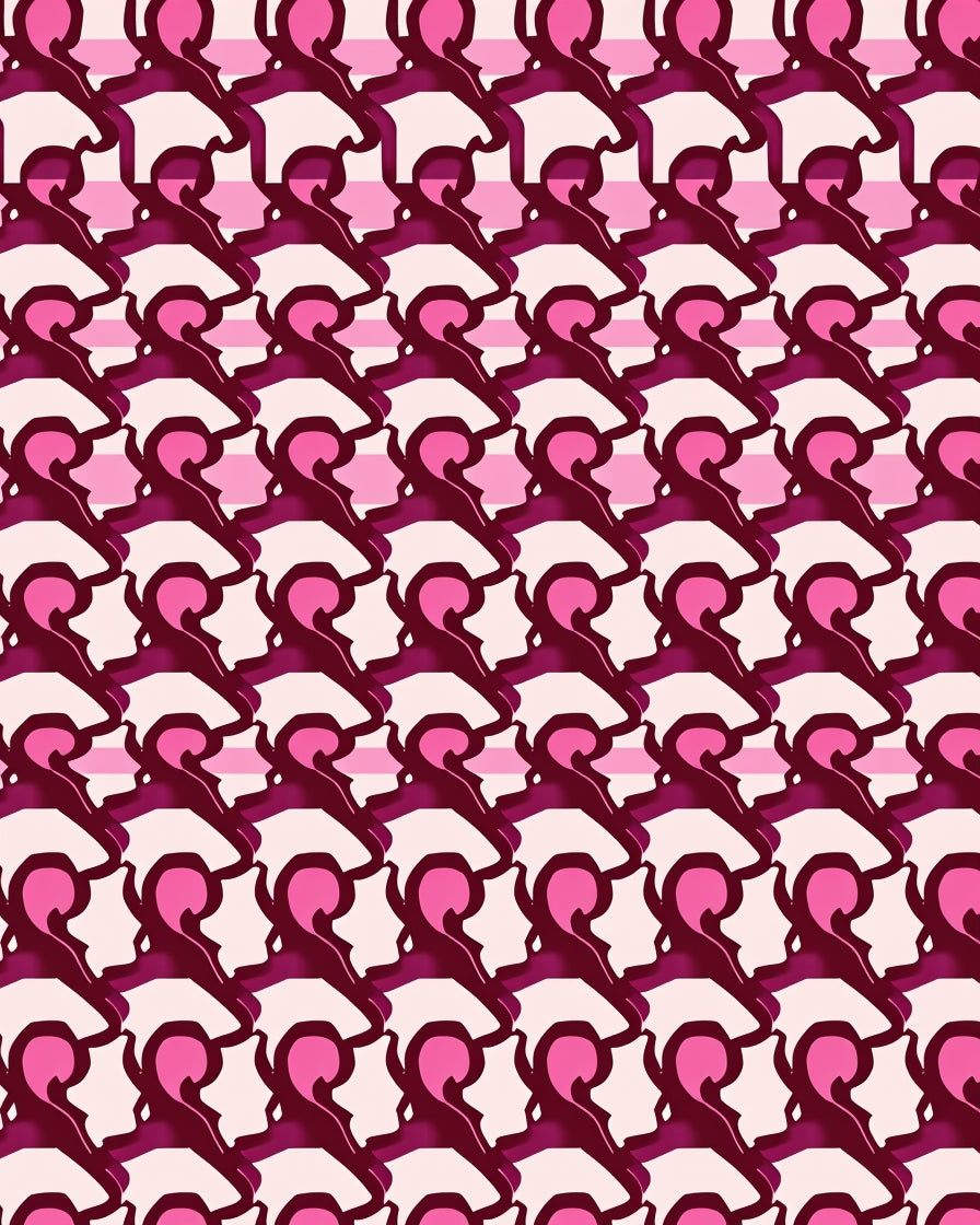 Ornate Pink Swirl Pattern Design Rug