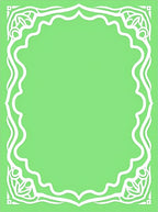 White Organic Curving Border Green Rug