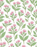 Pastel Pink Flowers Scattered Pattern Rug