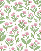 Pastel Pink Flowers Scattered Pattern Rug