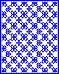 Blue White Floral Interlocking Pattern Rug