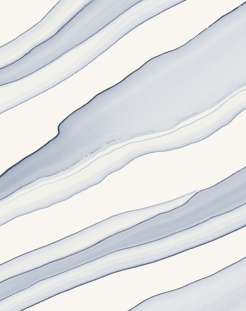 Abstract Blue Streaked Curve Design Rug