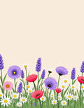 Whimsical Meadow Floral Garden Pattern Rug