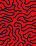 Bold Red Navy Swirls Pattern Rug