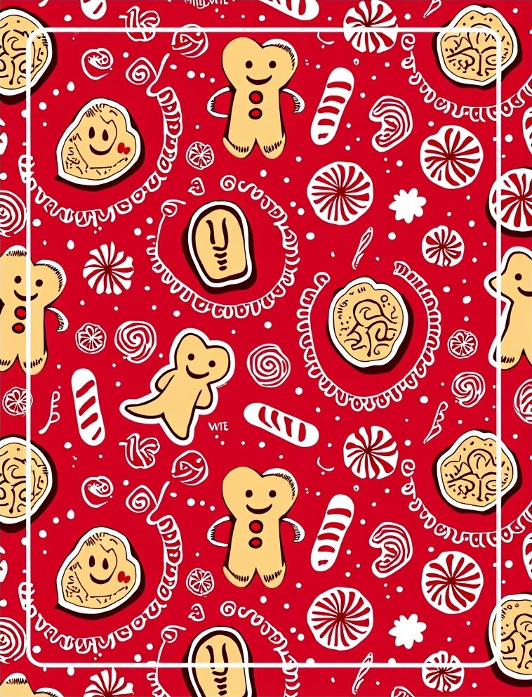 Christmas Gingerbread Cookie Candy Collage Rug