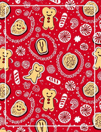 Christmas Gingerbread Cookie Candy Collage Rug