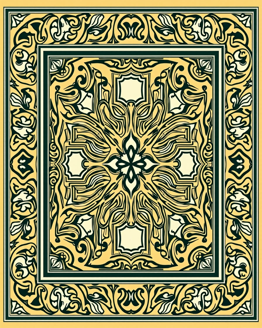 Elaborate Floral Medallion Pattern Rug