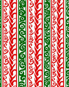 Crimson Green Tribal Stripe Repeat Rug