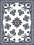Bold Black Contemporary Floral Pattern Rug
